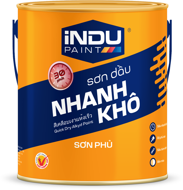 Quy cách đóng gói: 18l, 2.5l, 750ml #1 Cửa hàng bán Sơn dầu nhanh khô iNDU Bình Dương