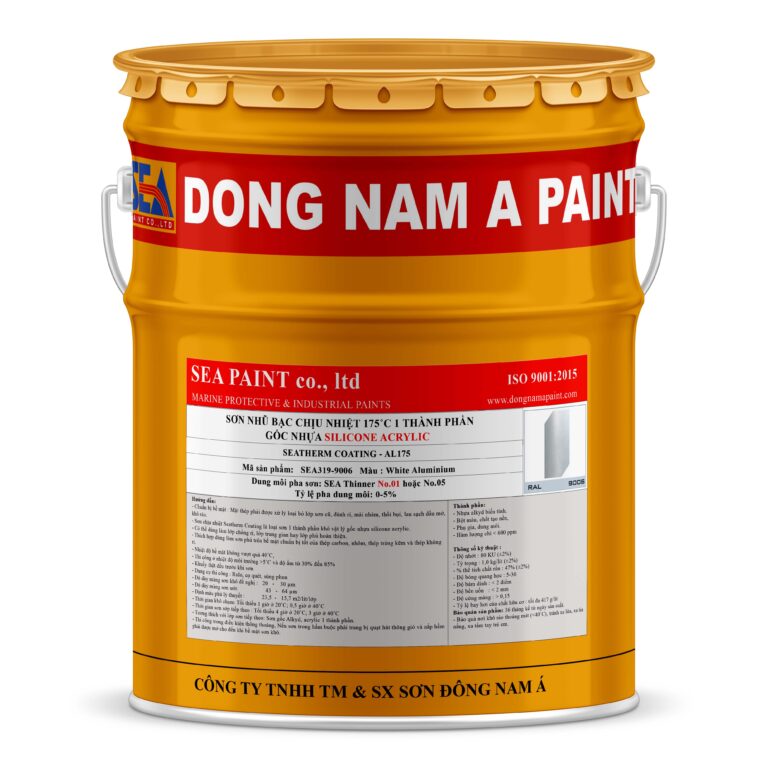 🔹 Dịch vụ chuyên nghiệp, cam kết bảo hành sản phẩm theo tiêu chuẩn nhà sản xuất.Sơn nhũ bạc chịu nhiệt 1 thành phần SEA319-9006 Bình Dương