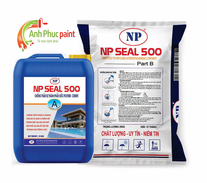  Hợp chất chống thấm cao cấp gốc polymers cải tiến 02 thành phần chính là lựa chọn hoàn hảo dành cho bạn! #1 Đại lý bán NP SEAL-500 Bình Dương