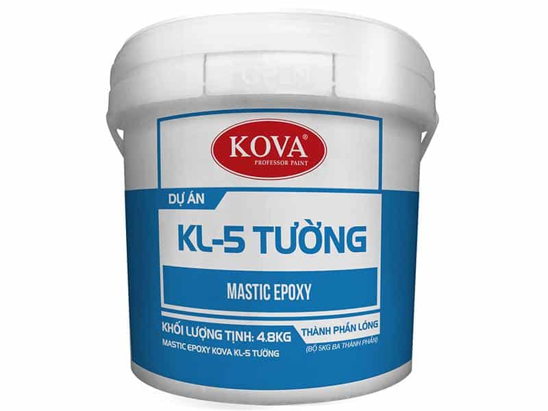 Nếu thời tiết quá khô hanh cần làm ẩm tường hoặc sàn bằng rulô hay khăn ẩm trước khi thi công.Mastic Epoxy KOVA KL-5 Tường Bình Dương #1
