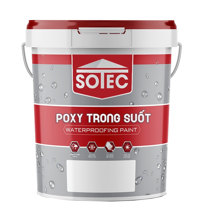 #1 Keo Chống Thấm trong suốt SOTEC - POXY Bình Dương – Có độ bám dính cực tốt – Kháng nước – Tạo lớp bảo vệ trong suốt, giữ nguyên trạng màu sắc của vật liệu