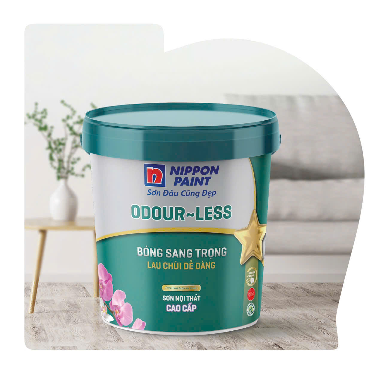 #1 Sơn nội thất bóng sang trọng lau chùi dễ Odour-less Bình Dương có khả năng ngăn cản chất kiềm do xi măng tiết ra gây ảnh hưởng tới bề mặt sơn hoàn thiện, giữ cho công trình không bị xuống cấp.