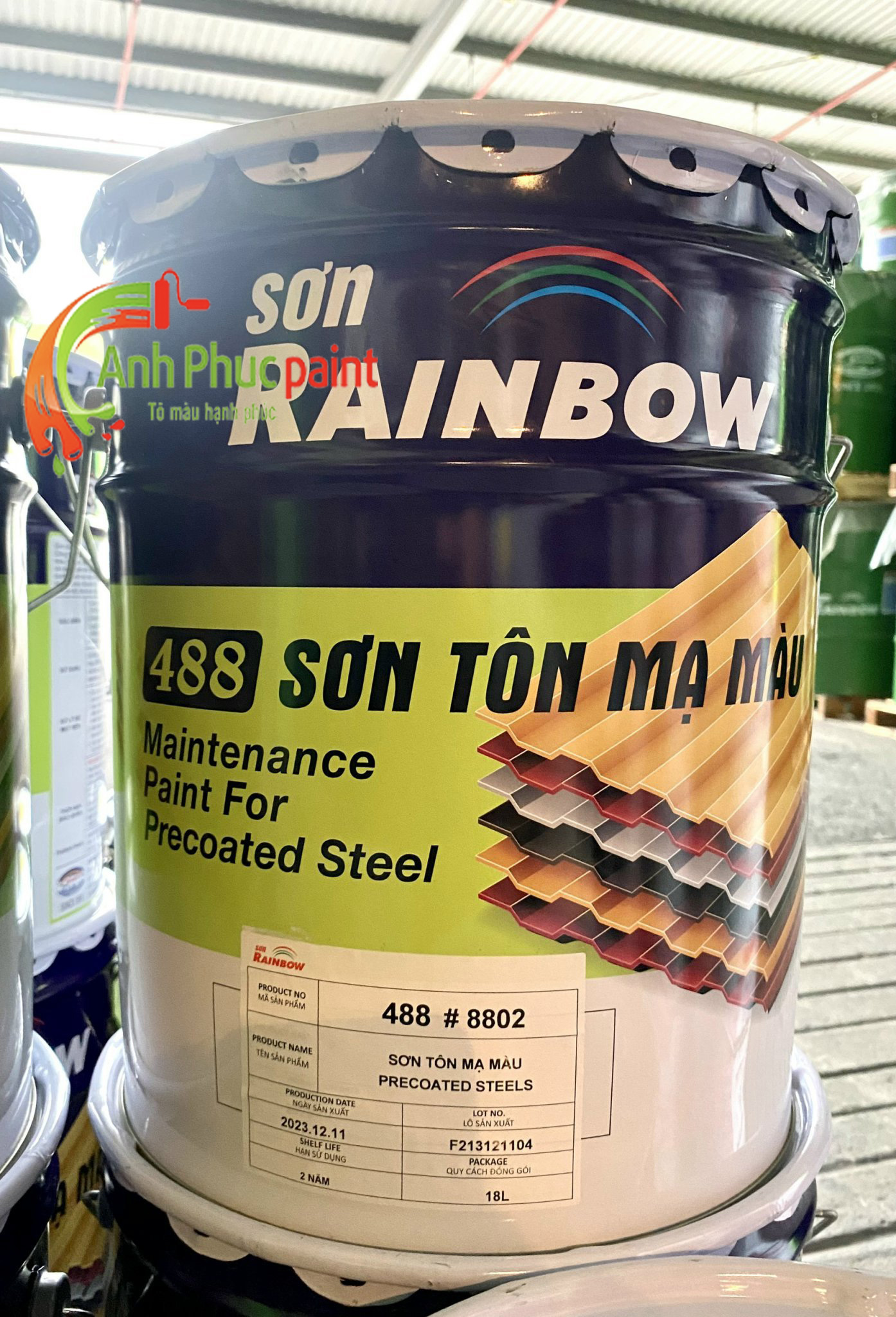 Phân phối Sơn tôn mạ màu Rainbow Bình Dương #1 | Sơn Rainbow 488 có nguồn gốc từ nhựa chịu biến động thời tiết cao và các nguyên liệu màu chịu biến động thời tiết