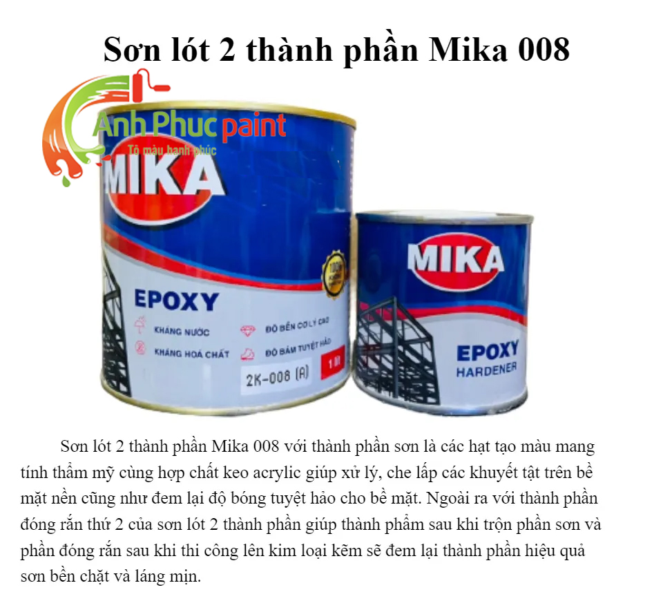 Phân phối sơn lót 2 thành phần mika giá sỉ Bình Dương