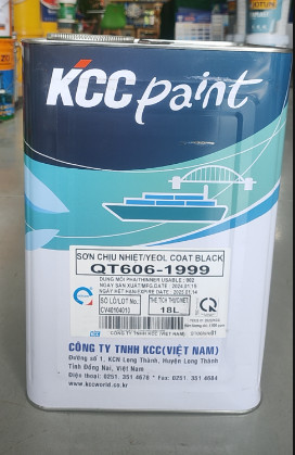 Sơn chịu nhiệt 600 độ  KCC Yeolcoat QT606 màu đen | Mô tả: Sơn Chịu Nhiệt Yeolcoat QT606 là một loại sơn gốc silicon chịu nhiệt. Sau khi đóng rắn tạo thành một lớp hoàn thiện rất tốt chịu