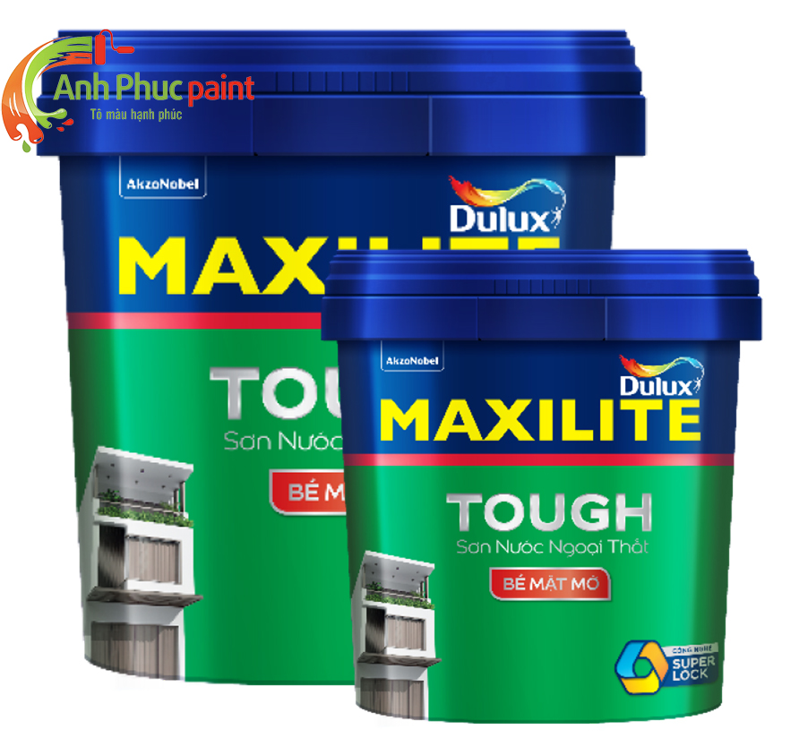 Sơn nước ngoài trời MAXILITE TOUGH 28C bề mặt mờ 15L Bình Dương