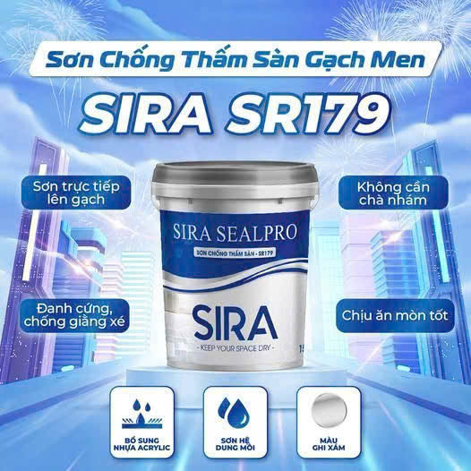 Sơn chống thấm gạch men Sira SR179 chính là giải pháp hoàn hảo, chính thức ra mắt tại Bình Dương bởi Sơn Anh Phúc – Hotline: 0918 930 563 (Ms. Giáo). Sơn chống thấm sàn gạch men Sira SR179 Bình Dương