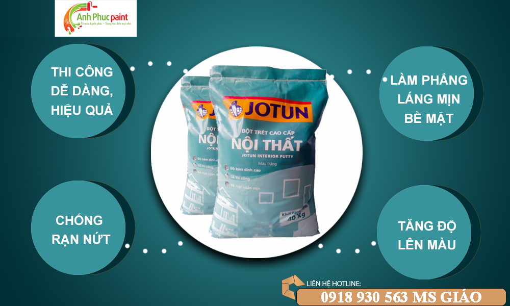 Bột trét tường nội thất Jotun - 40 kg