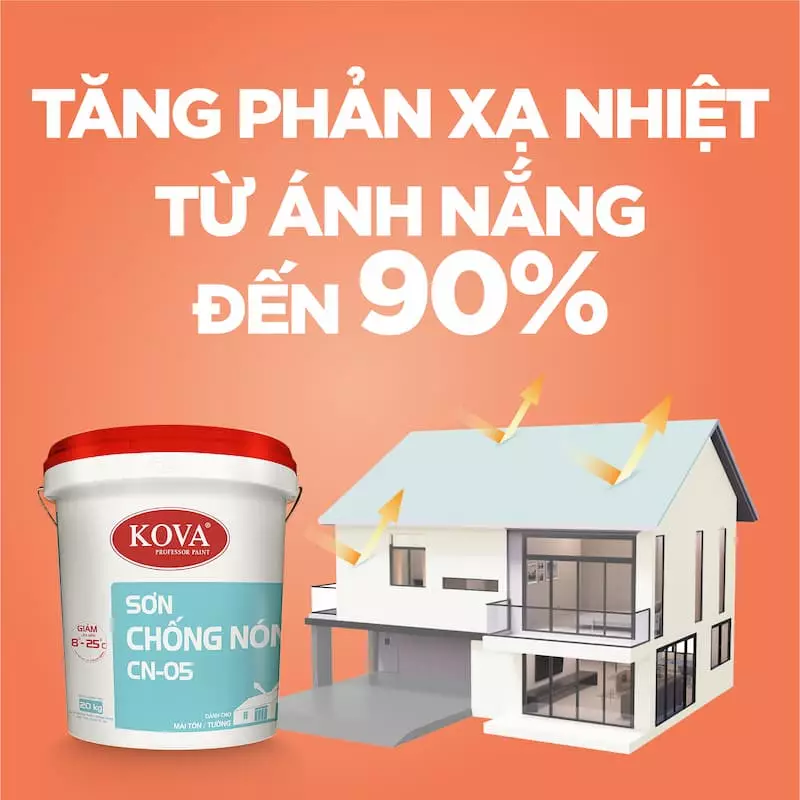 Phân phối Sơn chống nóng Kova CN-05 Bình Dương #1 - Sơn chống nóng Kova CN-05 là giải pháp làm mát thông minh, hoàn toàn mới bằng sơn phủ ngoại thất.