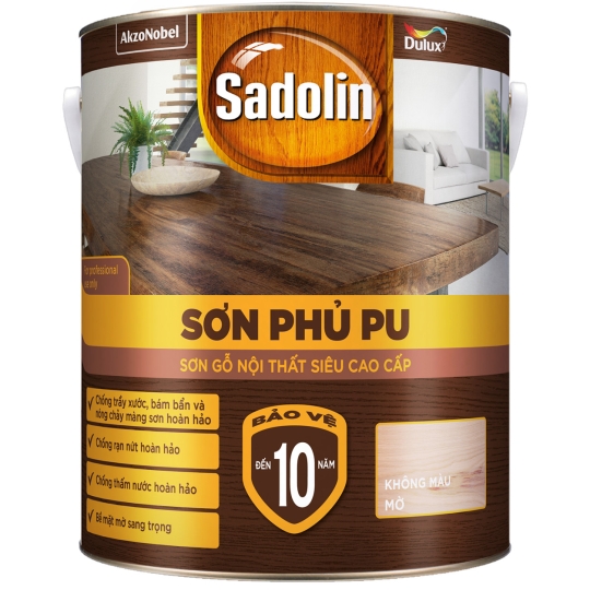 Sơn Phủ PU Nội Thất Siêu Cao Cấp Sadolin – Mờ