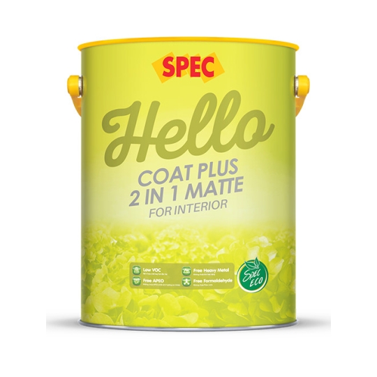 SPEC HELLO COAT PLUS 2 IN 1 MATTE FOR INTERIOR SƠN NỘI THẤT 2 TRONG 1 CAO CẤP LÁNG MỊN